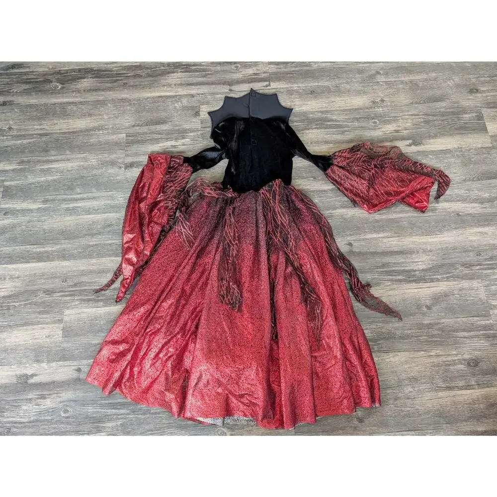 Spirit Halloween Kids Scarlet Enchantress Witch Costume Dress Red Black Size S